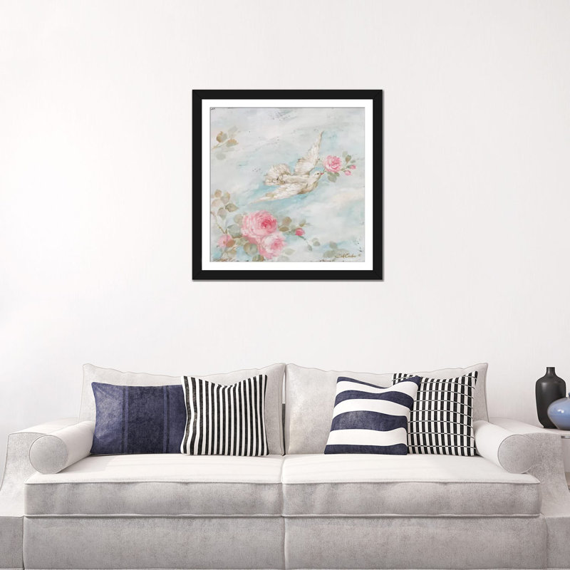 «Peace» par Dabi Coules - Impression sur toile tendue sur châssis, H 24 po x l 24 po x P 1 po, Papier d'art encadré noir