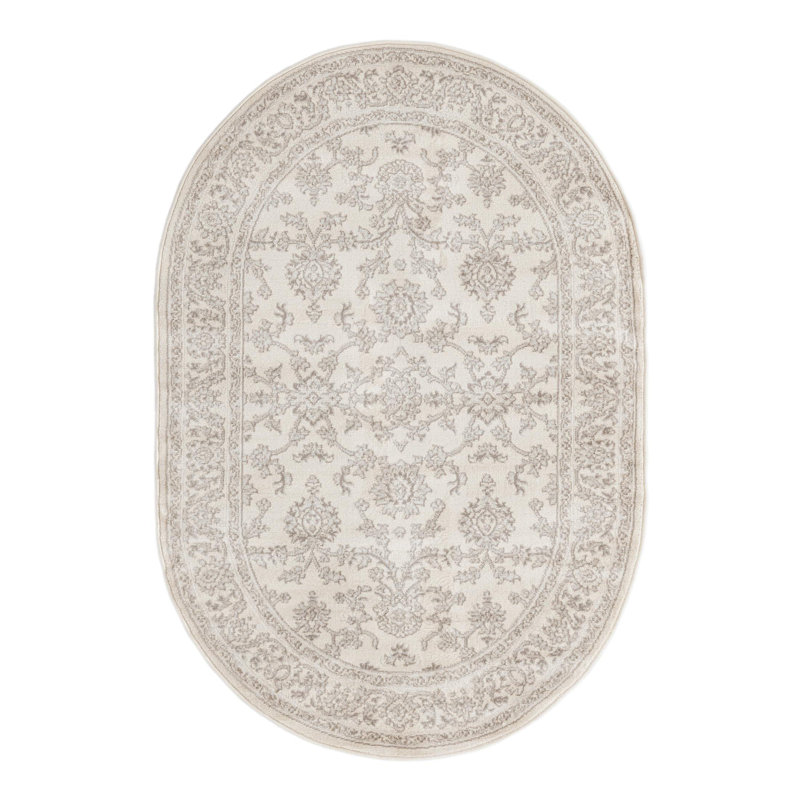 Floral Area Rug, Oval 124.5cm x 185.4cm