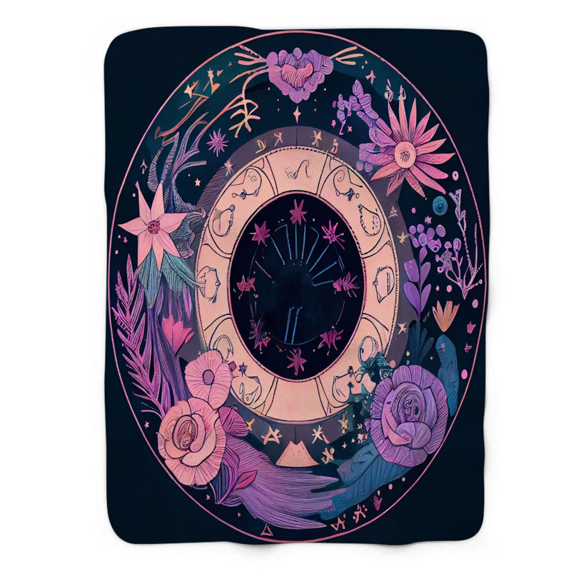 Jeté astrologique 1 pièce, L 60 po x L 80 po