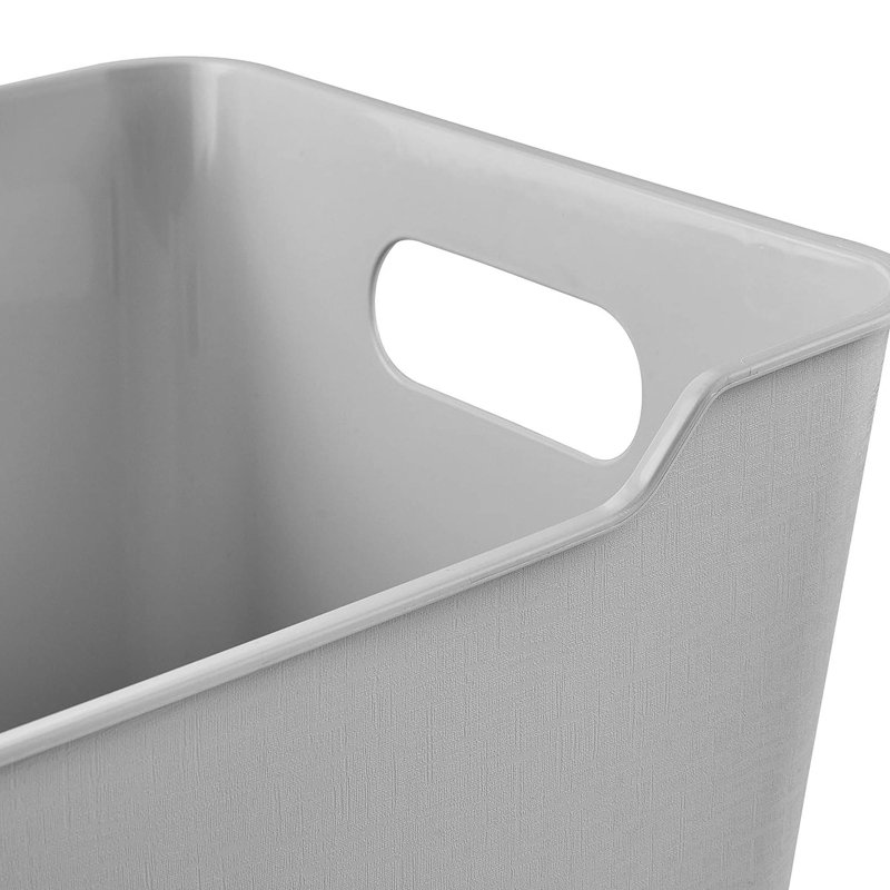 Set of 2 Storage Box Textured Surface, 20L, Grey