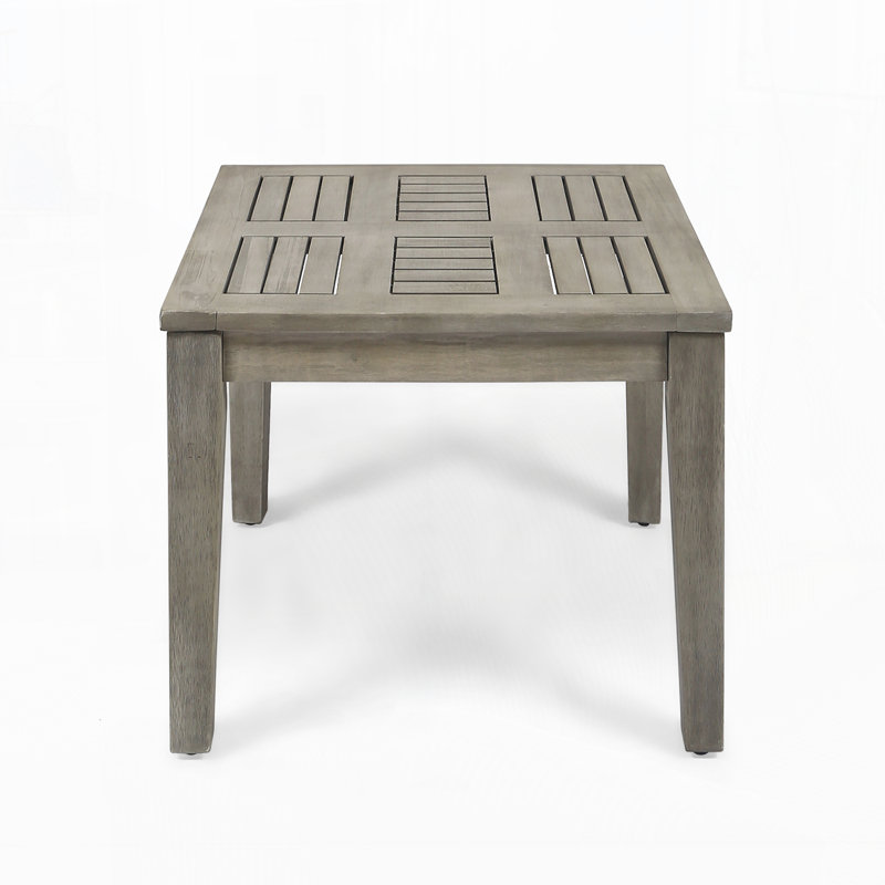 Outdoor Acacia Wood Side Table, Gray