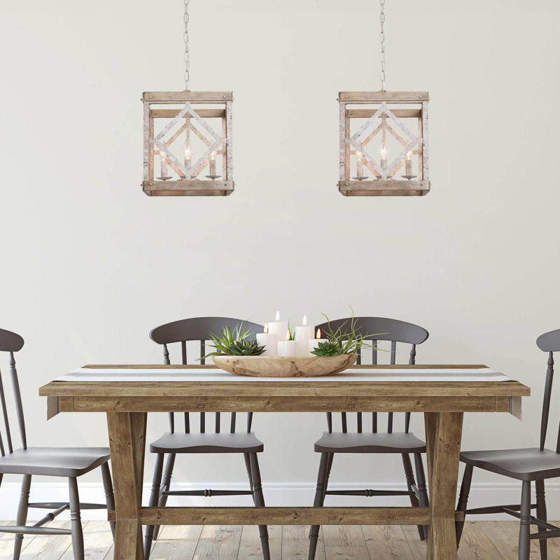 Milbert 4 - Light Dimmable Square / Rectangle Chandelier