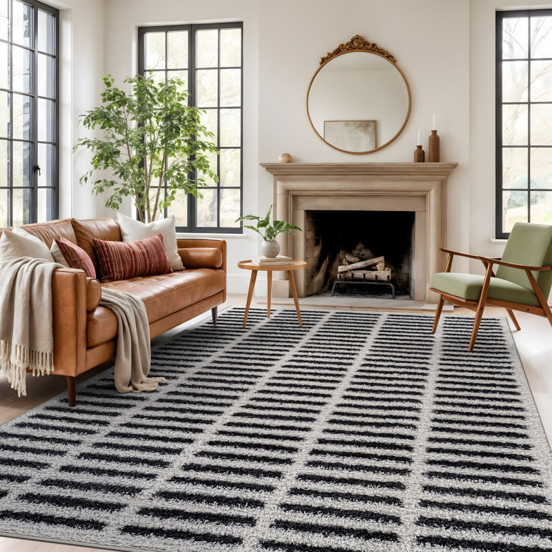 Tapis à poils longs Bohemian, Rectangle 7 pi 10 po x 10 pi