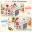 Ensemble de table et de chaises pour enfants avec rangement, table d'activités pour tout-petits, rouleau de papier de 393,8 x 17,8 po-1559524873