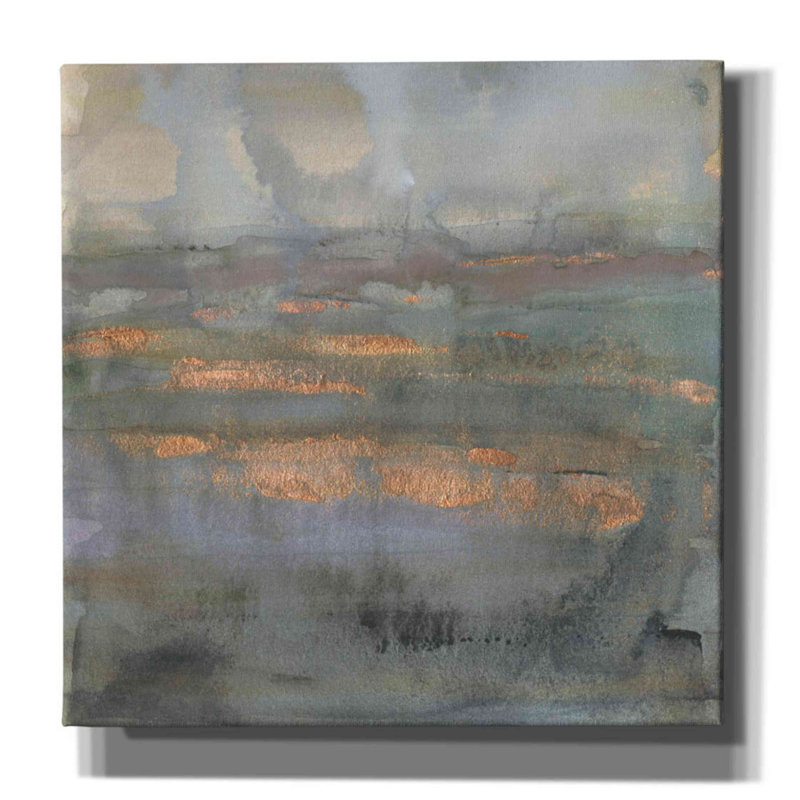 «Copper Emulsion I» par Victoria Borges, art mural sur toile, H 18 po x l 18 po x P 0,5 po