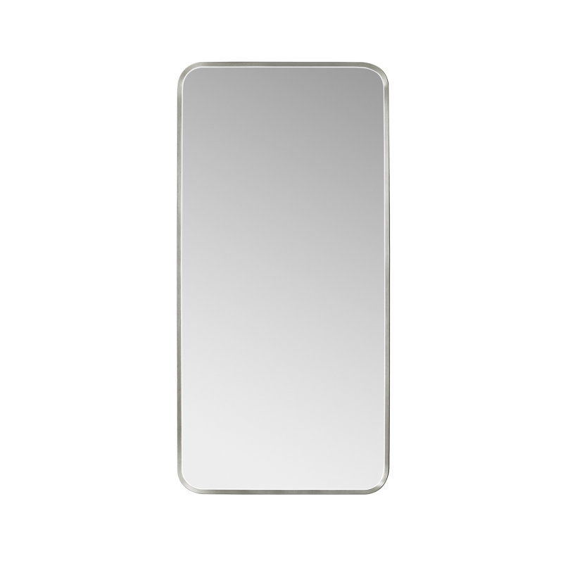 Markhai Modern Accent Mirror, 48'' x 32'', Satin Nickel