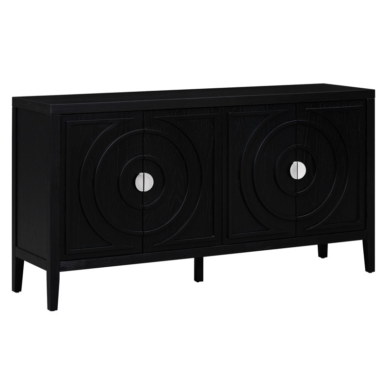 Armoire noire avec un design arrondi - ajoute une touche moderne à votre espace de décoration rétro