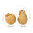 Gold Apple and Pear Ornaments Set of 2, Textured Resin Gold Fruit Decor