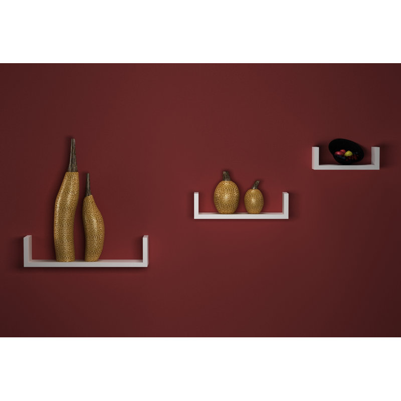 Summitville 3 Piece Floating Shelf, White