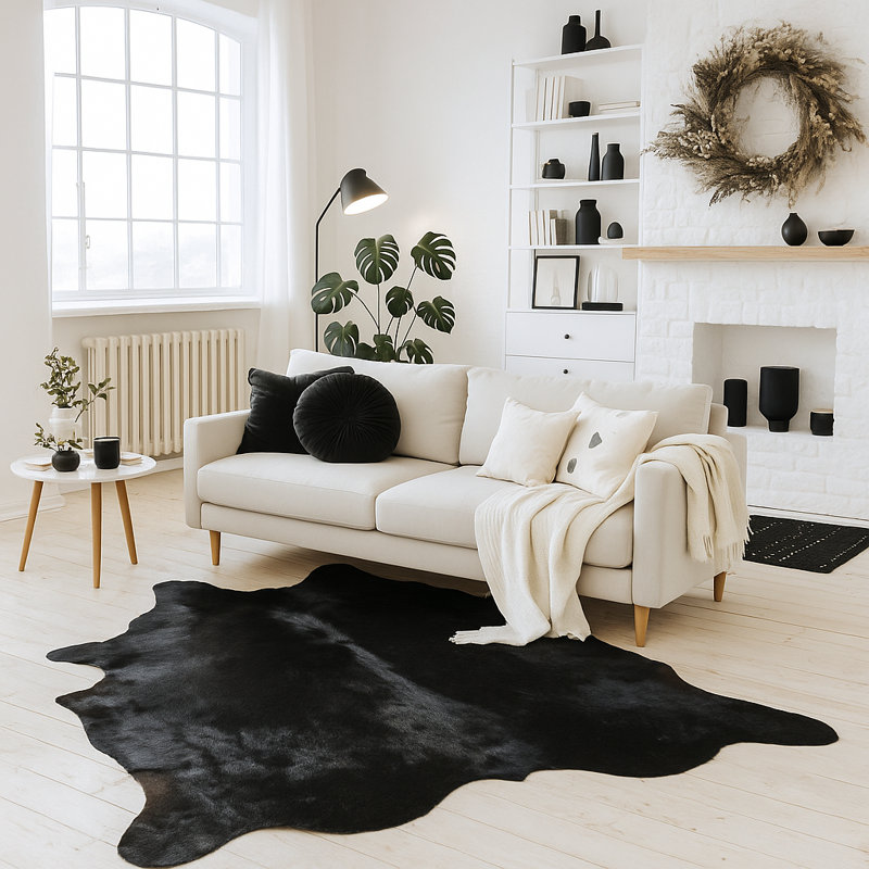 Cowhide Southwestern Indoor Rug, Rectangle 6' x 7'