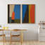Art mural abstrait, ensemble de 2 reproductions d'art encadrées sur toile-118759299-118759302