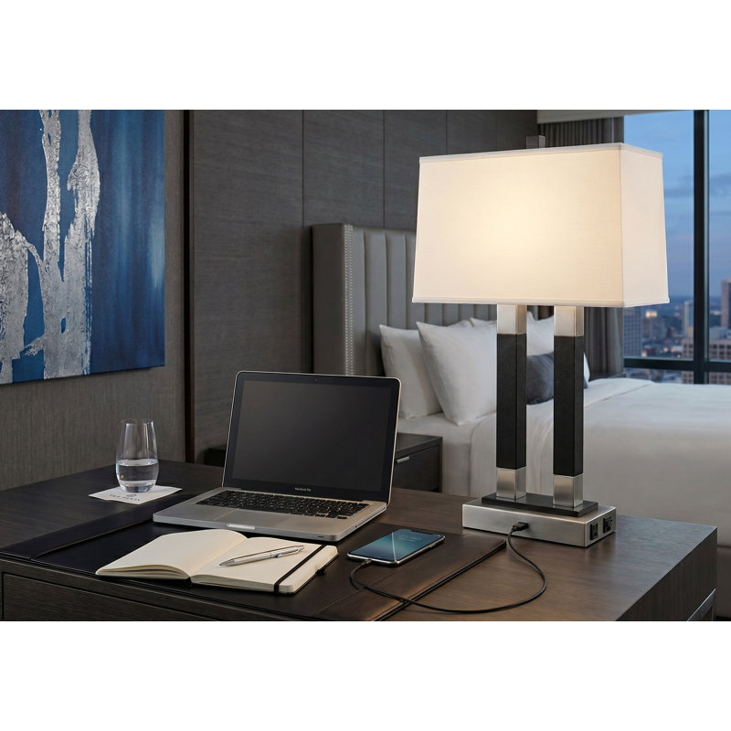 27" Brushed Steel/black Ebony Desk Lamp