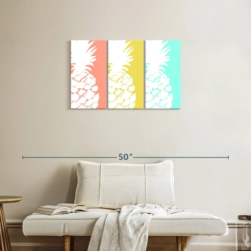 Yarlin Modern Pineapple Trio, 20" H x 33" W