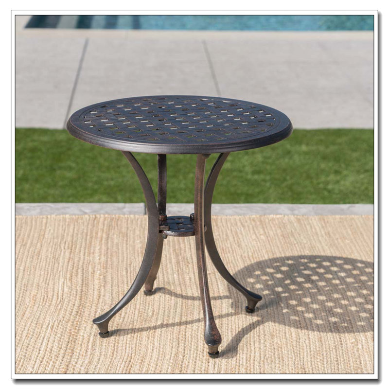 Table d'appoint d'extérieur en fonte d'aluminium 19 po