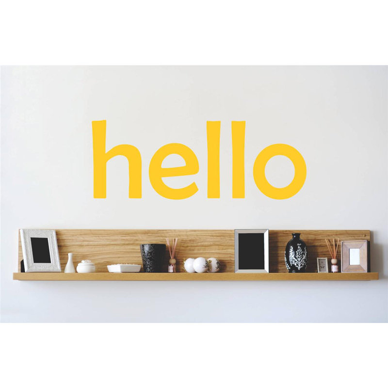 Décalcomanie murale bonjour, Jaune, H 8 po x l 20 po x P 0,16 po