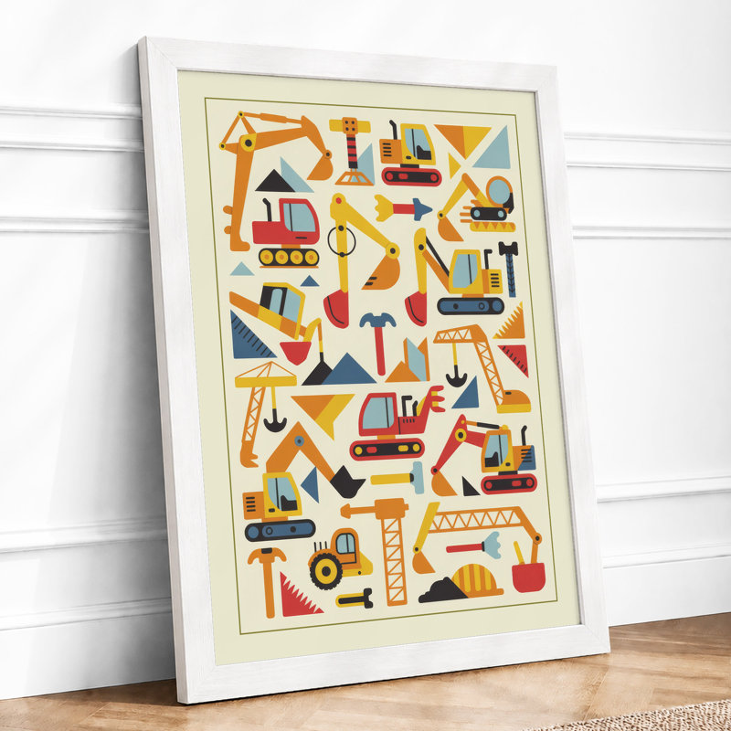 Industrial Tools Grid Geometric - Framed Print, A1 - 84.1 x 59.4 cm, White