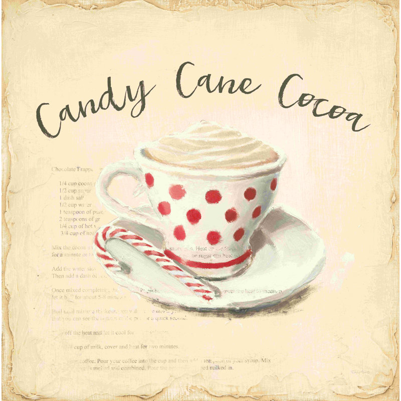 Crème de Noël, canne de bonbon - impression sur toile tendue, H 12 po x l 12 po