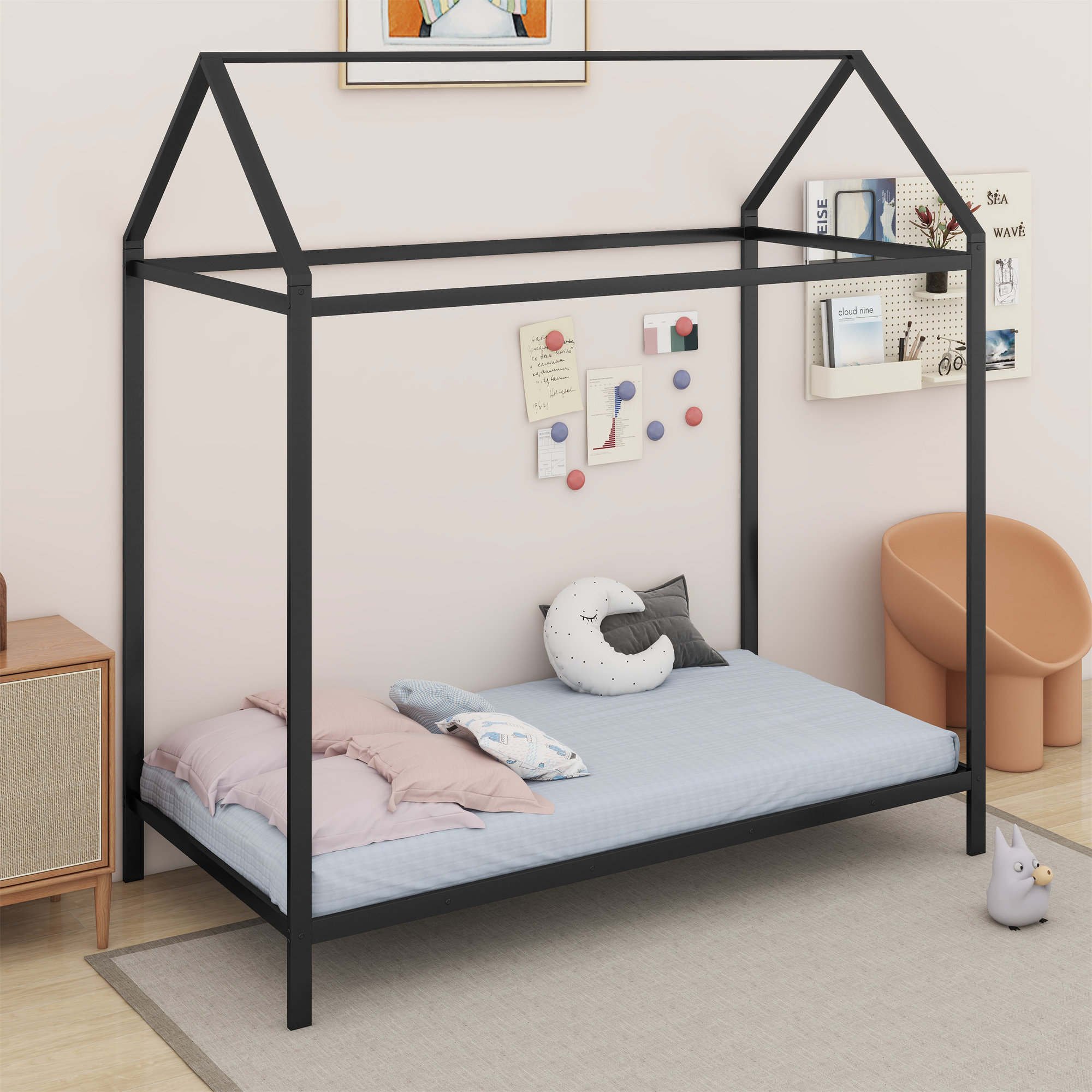 Angelka+House+Bed+Frame+%2C+Kids+Bed+Frame+Metal+Platform+Bed+Floor+Bed+for+Kids+Boys+Girls+No+Box+Spring+Needed.jpg
