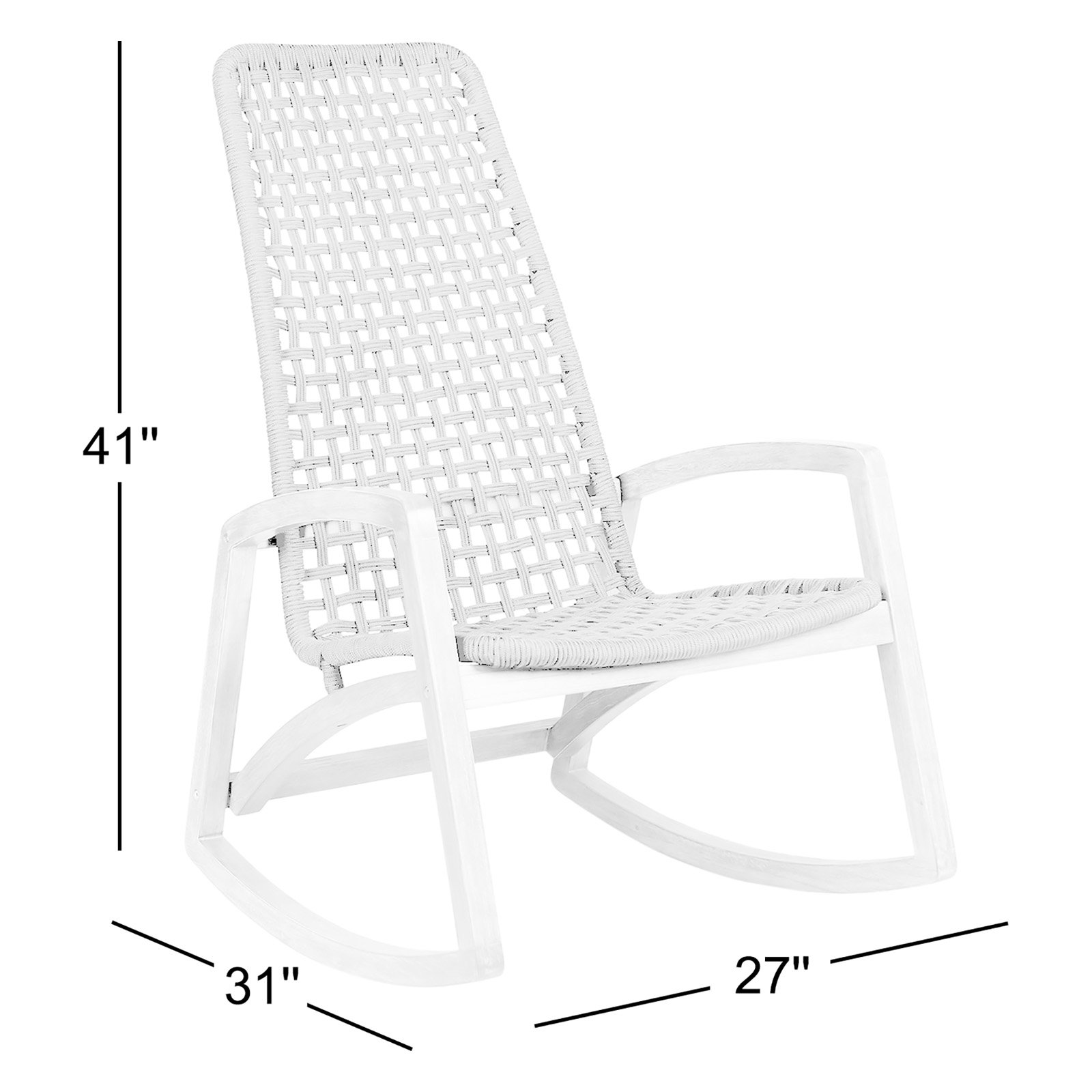 Amare Outdoor Rocking Solid Wood Chair, Gray