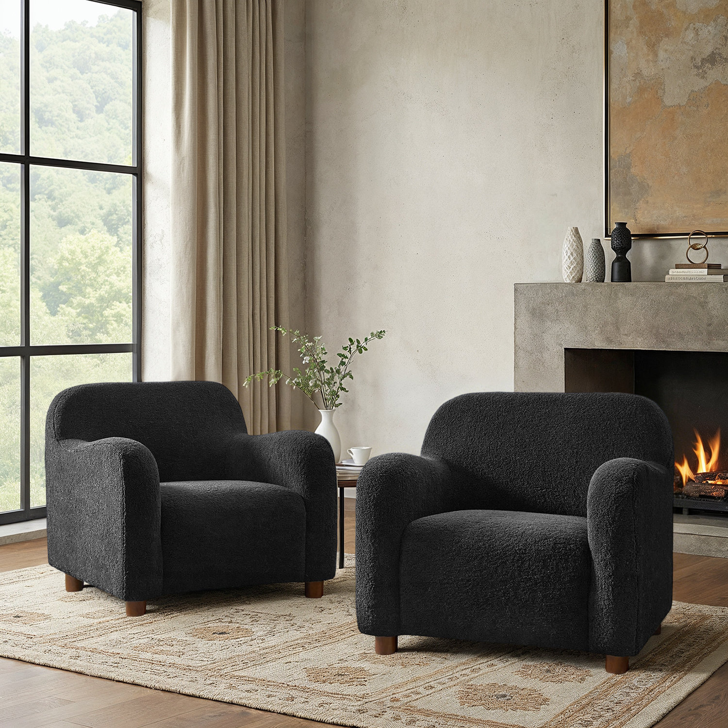 Berken Boulce Armchair, Onyx