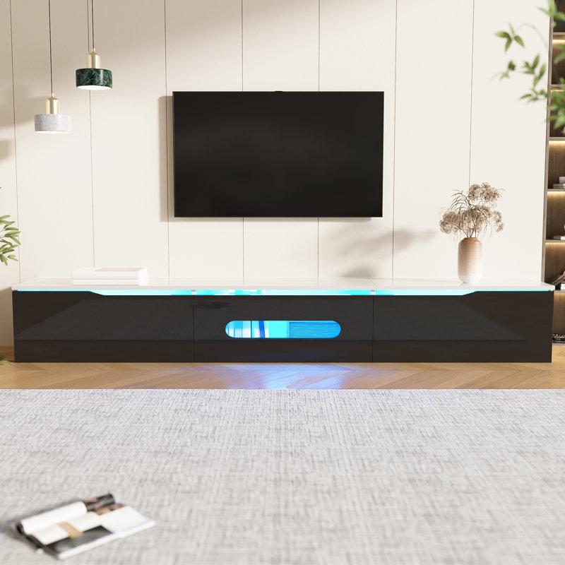 Unfinished TV Stand for TVs up to 65", White/Black
