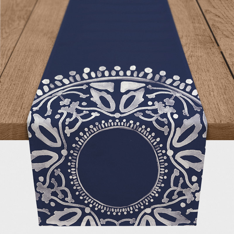 Aneke Rectangle Polyester Table Runner, 90" x 16", Purple