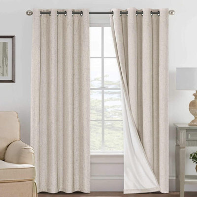 Curtains For Bedroom Full Light Blocking Curtains Textured Window Curtain For Living Room Grommet  Energy Efficient Curtains Liner