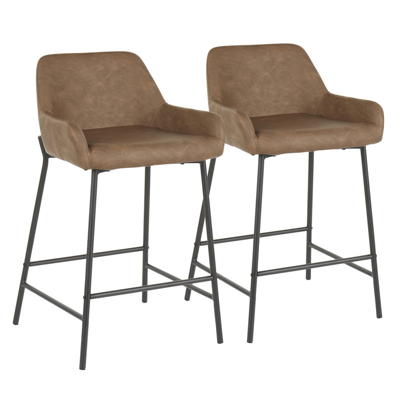 Greely Upholstered Counter Stool with Metal Frame, Espresso