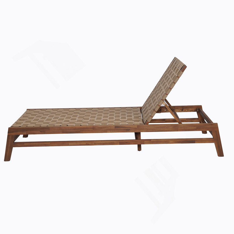 Chaise longue d'extérieur en corde, Brun clair / moka