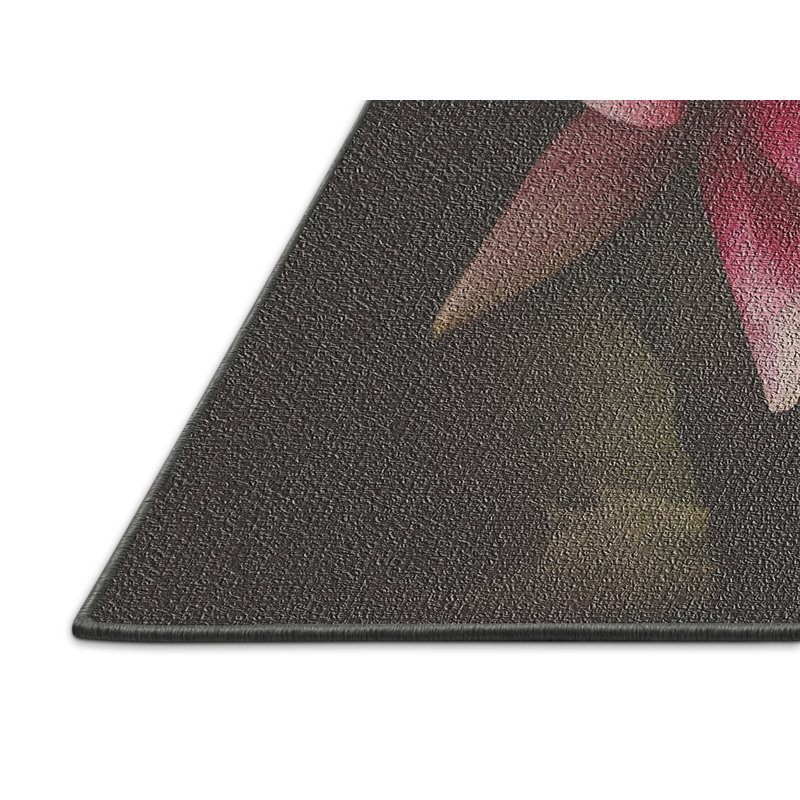 Tapis gris 33 zone florale, Rectangle 2 pi x 4 pi