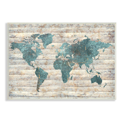 Carte intrigante à motif bleu sur motif rustique par Ziwei Li - impression