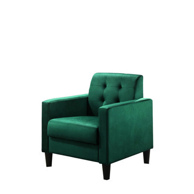 27.5" Velvet Chair, Ornament, Square Arms, Full Foam Seat Inside Armchair In Velvet, 27.5",