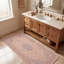 Tapis Brook traditionnel avec médaillon, style persan, gris crème, ivoire, beige, rose, lavable à la machine, antidérapant, à poils courts, pour l'intérieur et l'extérieur, adapté aux animaux domestiques, salon, chambre, salle à manger, entrée, couloir, bureau-1348742774