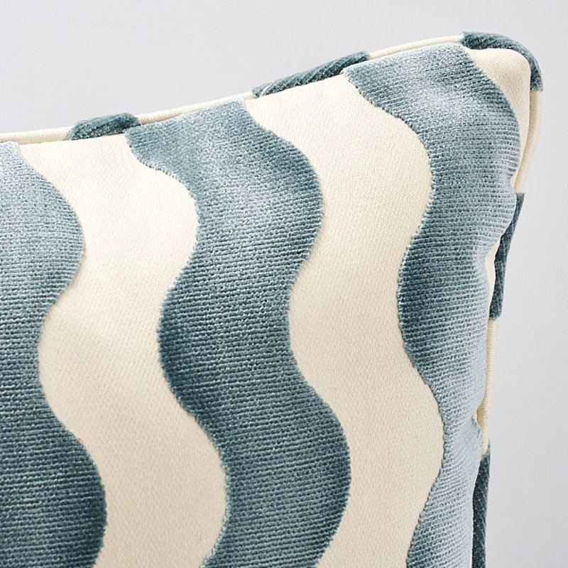Schumacher x Miles Redd The Wave Pillow, 20" x 20", Sky