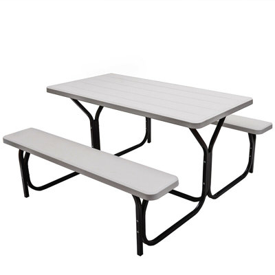 Erwinville Metal Patio Dining Set with Rectangular Table