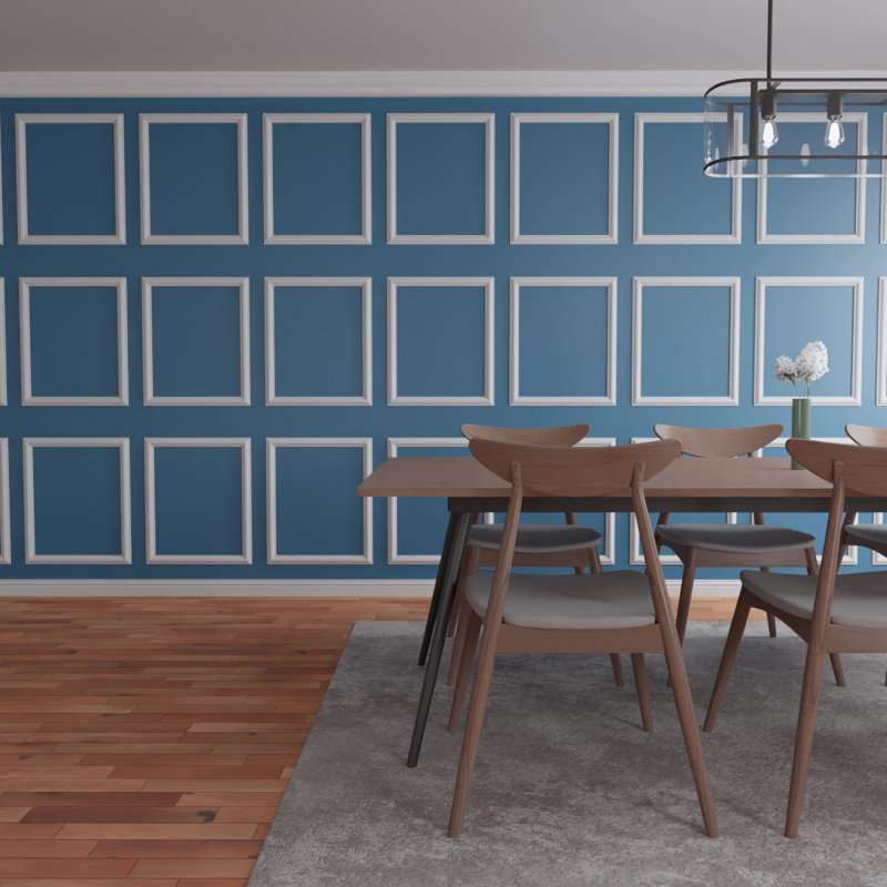 94 1/2"L (Adjustable 96"H to 120"H) Ashford Square Single Panel Design Full Wall Wainscot Panelling Kit