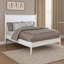 Lit plateforme en bois gris moyen moderne Mid-Century, conception simple et élégante, pieds fuselés ronds, ensemble de lattes, finition lisse sans sommier, construction,-936348298-936348299