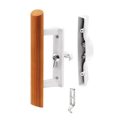 FHC C1195 Sliding Door Handle Set - White - 3-15/16" Hole Centers