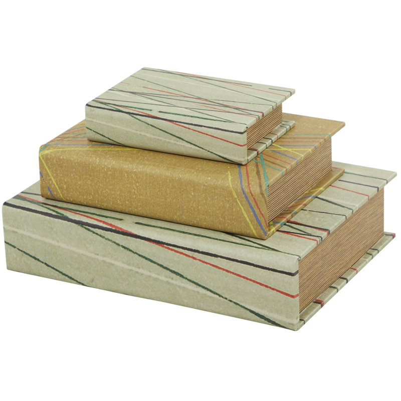 Boîte à livres traditionnelle 3 pièces Cortland, Brun / Gris
