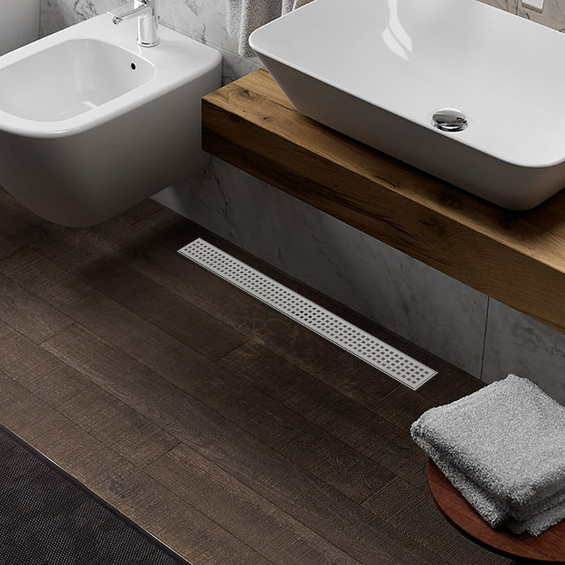 Linear Shower Drain With Removable Cover Grille