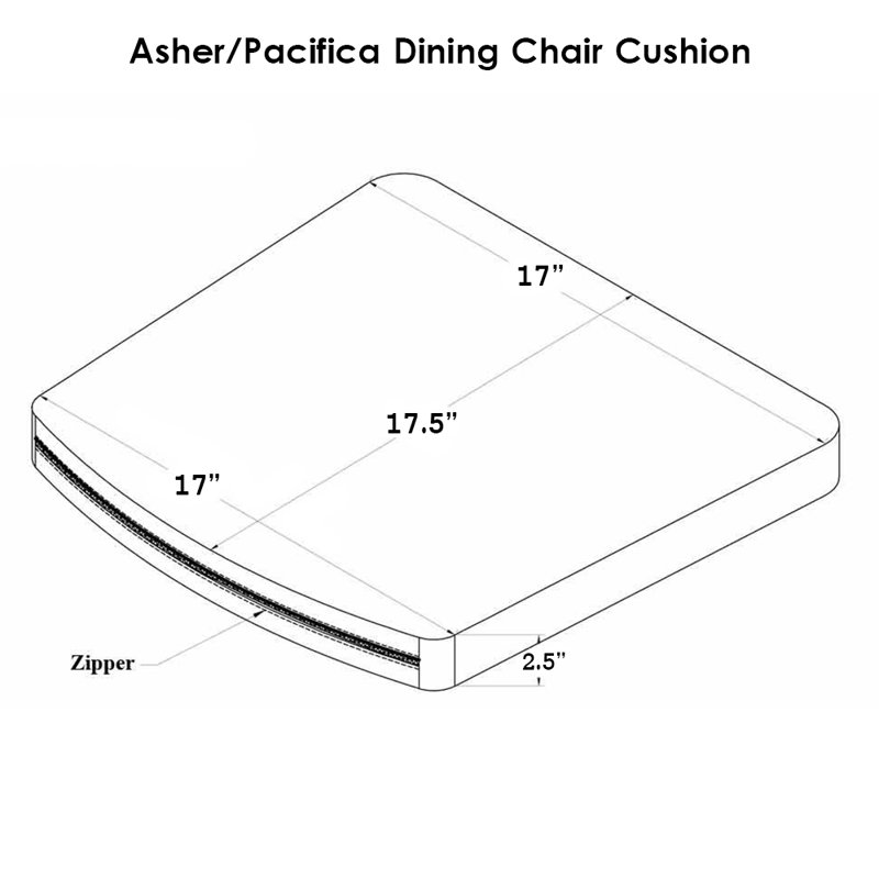 Asher/Pacifica Dining Chair Cushion -, White