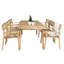 Charvi 6 - Person Acacia Solid Wood Patio Dining Set Rectangular Table