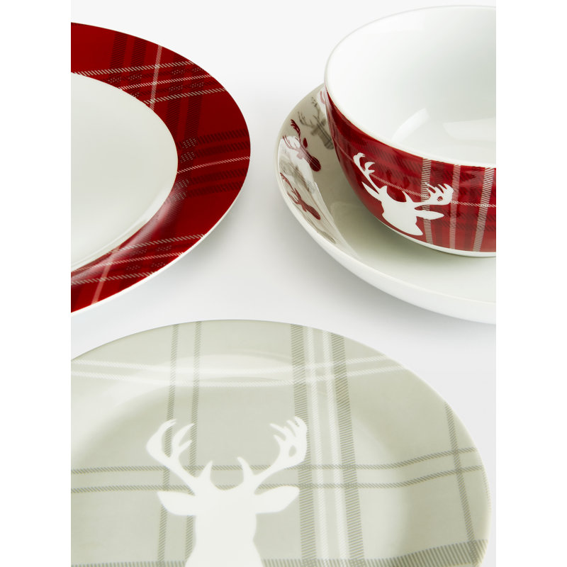 Waterside 30pc Highland Stag Porcelain Dinner Set