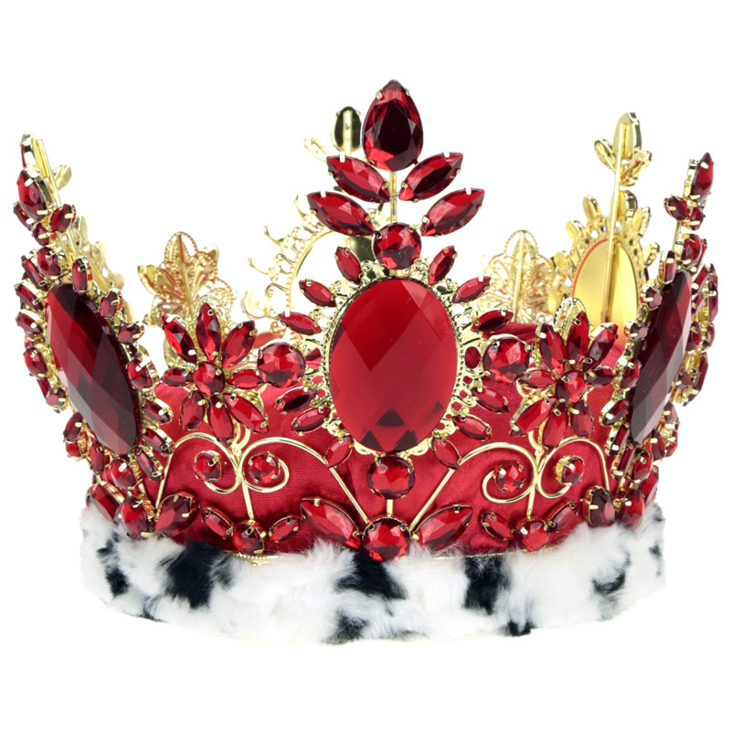 Couronne pour bijoux, rouge, 7,5 po, Or / rouge / blanc / noir