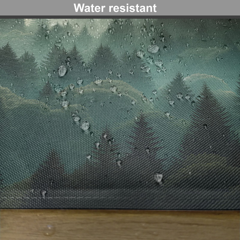 Teal and Evergreen Polyester Forest Scene Rectangle Placemats Set of 4