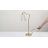 Modern Minimalist Style Curved Metal Lamp Post Decorative Desk Lamp, Use E26 Bulb With Linen Petal Shaped Lampshade (bulb Not Included)-1136007996