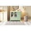 Armoire de salle de bain 36 po avec portes à texture gaufrée, meuble-lavabo avec quatre tiroirs et deux portes à fermeture en douceur, rangement de salle de bain avec portes en verre