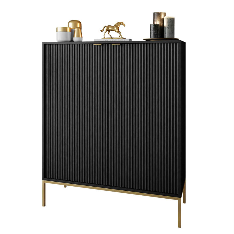 Amala 104cm W Chest of Drawers, Black