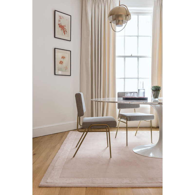 Farrow & Ball Plain Wool Portland Pink Area Rug, Rectangle 7' x 10'