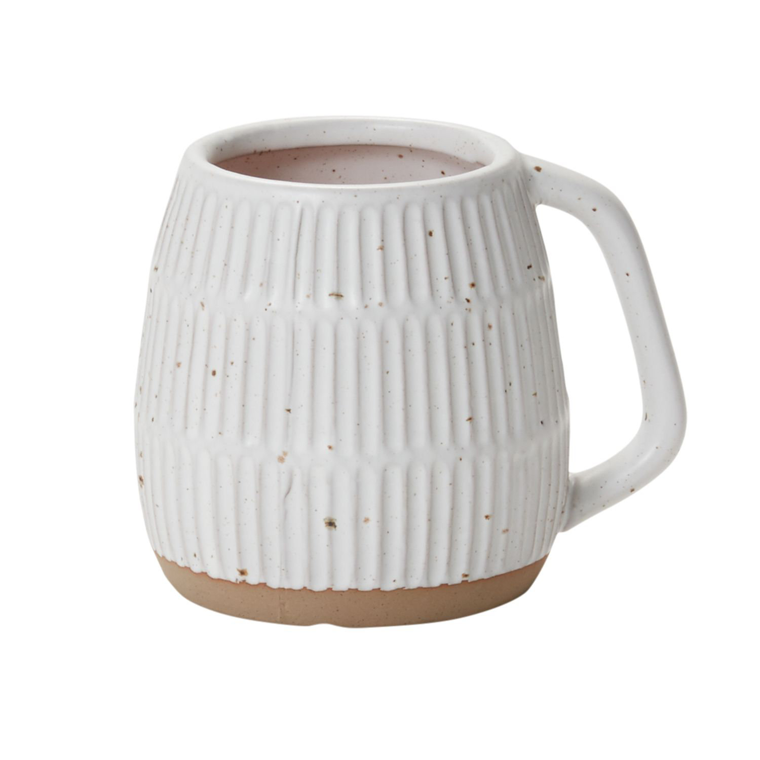 12oz White Speckled Ceramic Coffee Mug With Natural Baked Bottom Dishwasher  Microwave Safe 